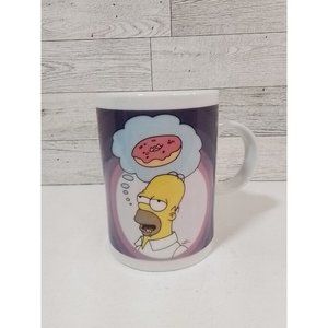 The Simpsons Homer Simpson TALKING Coffee Mug Thinking About Donuts 2004 RARE